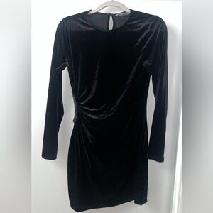 Black Velvet Dress with Cut Out